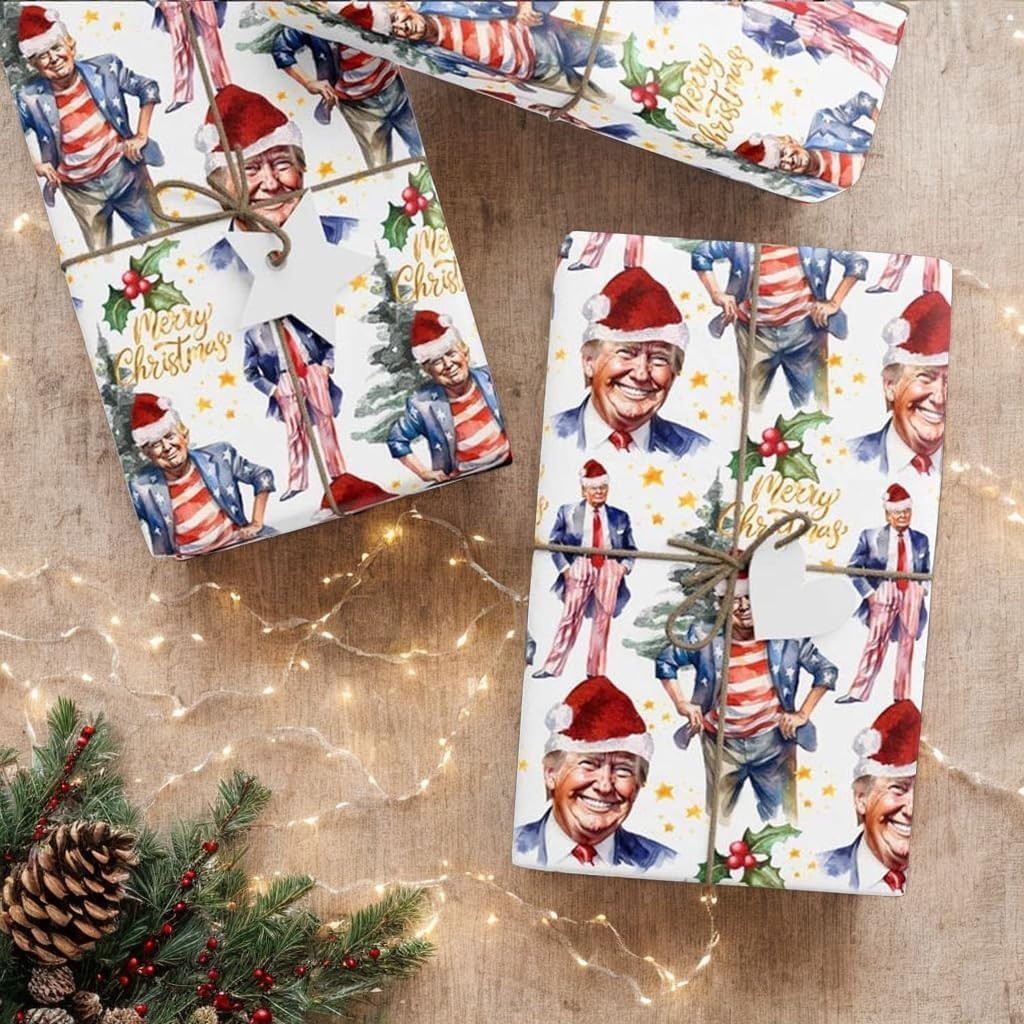Christmas, 30'' X 72'' Trump Christmas Wrapping Pape