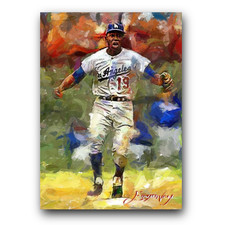 Jim Gilliam #5 Art Card Limited 33/50 Edward Vela Signed (Los Angeles Dodgers)