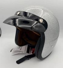 Harssidanzar Retro Motorcycle Helmet 3/4 Open Face Helmet Vintage Style SIZE XL