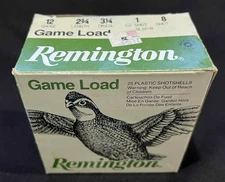 Vintage REMINGTON Game Load 12 GA. Gauge Shotgun Shells Ammo Empty Box