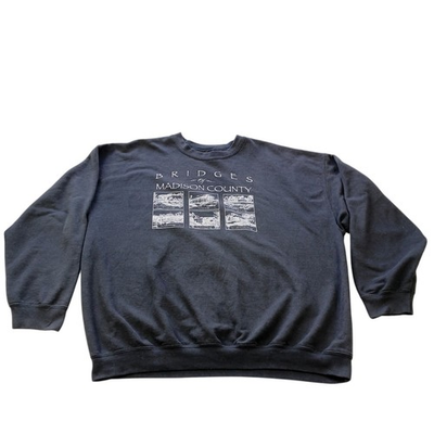 #ad BRIDGES OF MADISON COUNTY Sweatshirt Unisex 3XL Blackwhte graphics Cotton Poly $6.99