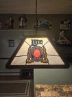 1981 Vintage Miller Lite Beer Poker Bar Pool Table Hanging Light 20x20x11 Works!