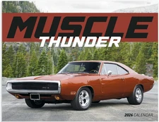 Muscle Thunder Car 2026 Hanging Wall Calendar - 19" x 11" (Open) 2026 Monthly Ap