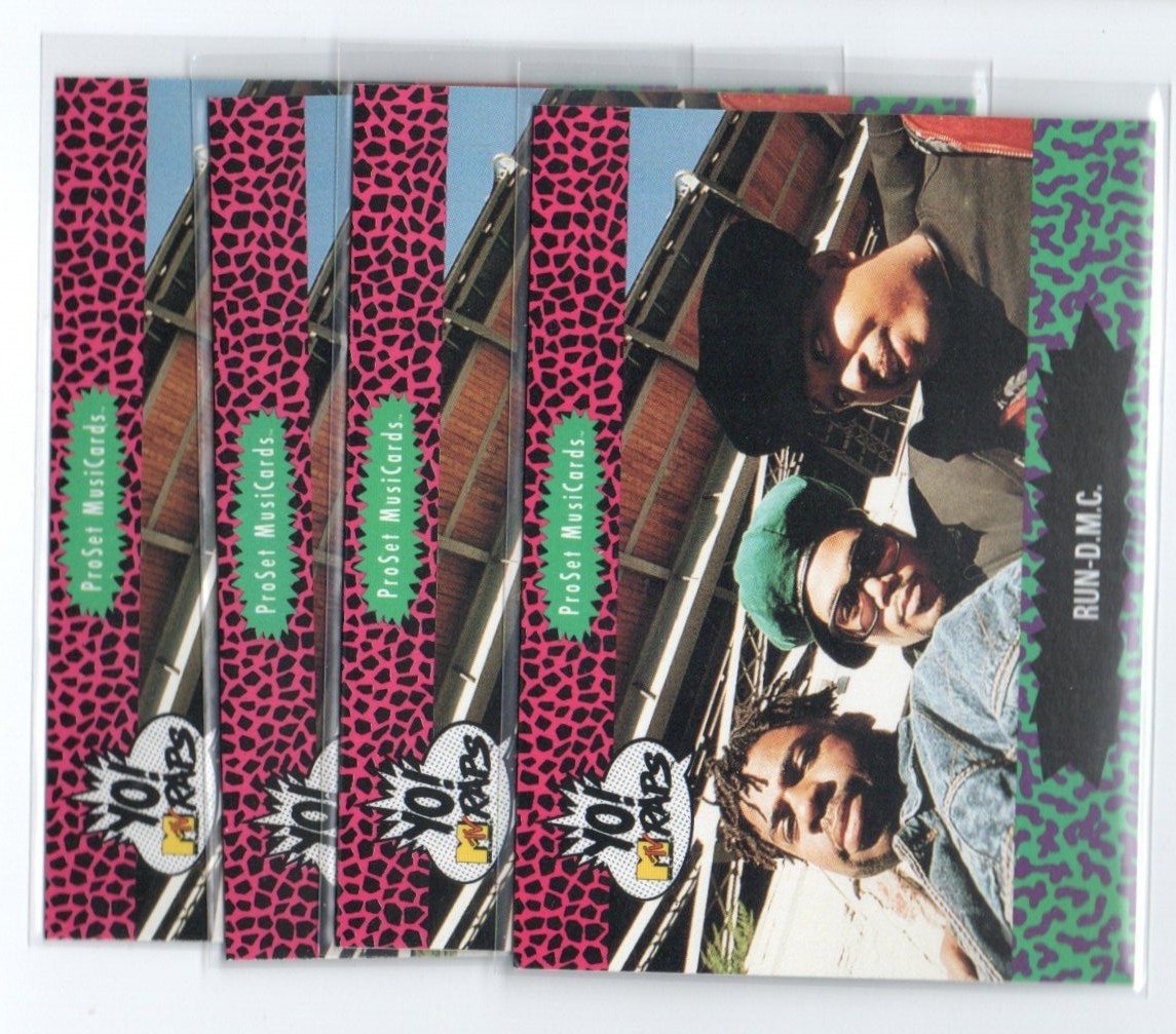 RUN D.M.C. 68# 1991 PRO SET YO! MTV RAPS MUSICARDS 4X LOT PACKFRESH