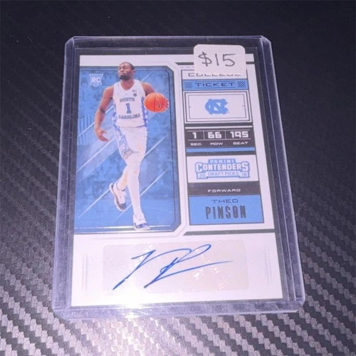 Panini Contenders Draft Picks Theo Pinson Rookie Auto #119 North Carolina 2018