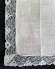 Vintage Linen Lace floral flower Hanky Hankies A3