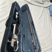 Vangoa Electric Violin 4-String White/Black with Hard Case  Bow