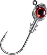 Dr.Fish 10 Pack Fishing Eyes Jigs 3D Trout Heads Bass 3/8oz, Red 