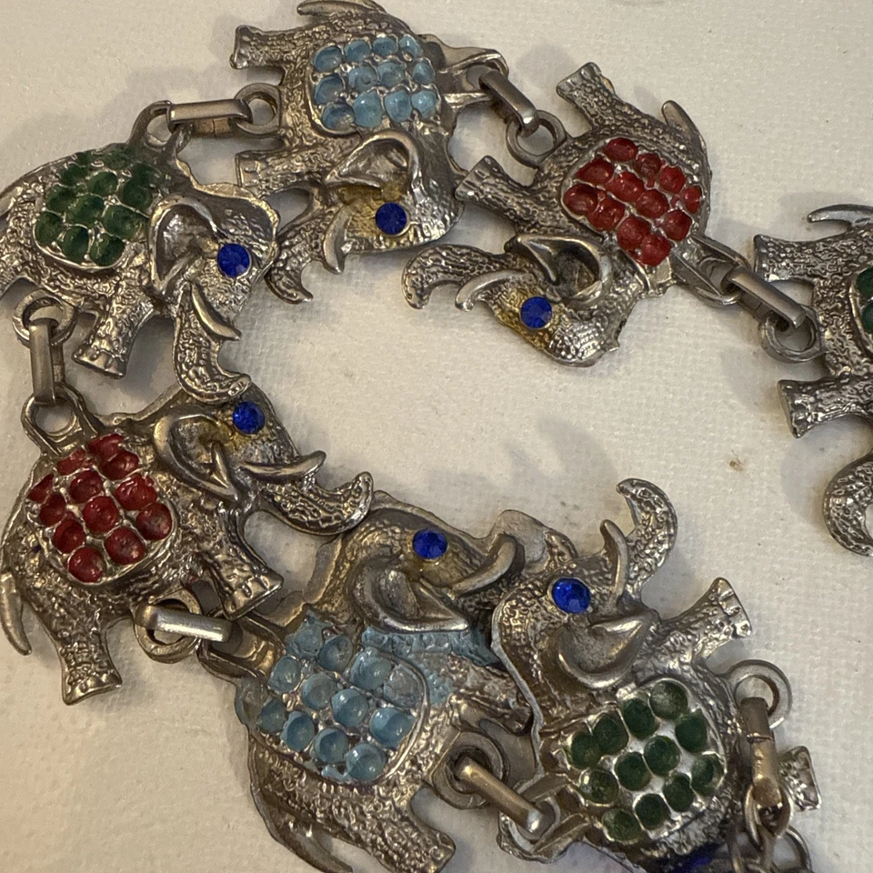 Elefantes Mal de Ojo Adorno Colgante de Pared Turco Hecho a Mano Amuleto Talismán Foto 3 de 4