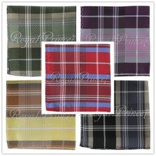 Plaid Multicolored Checkered Tartan Pocket Square 10 x 10 in Handkerchief Hanky
