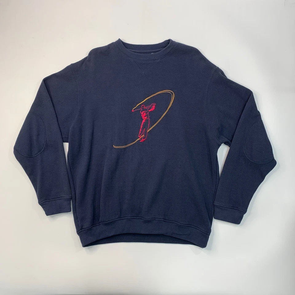 Vintage Grand Slam Sweatshirt Mens L Large Navy Blue Embroidered Golf Swing Logo - Image 2 of 4