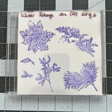 Holiday "Winter Foliage"  Set of 6 Stamps * Retired Stampin' Up Rubber Stamps