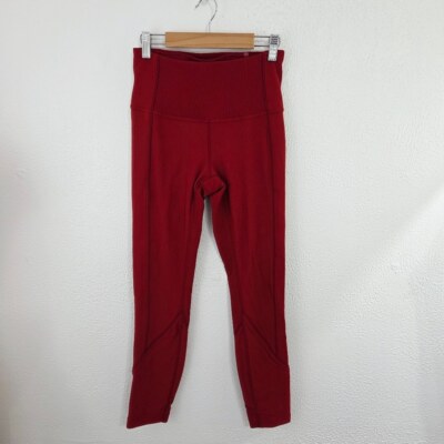 Lululemon Daily Lineup 7/8 Tight Leggings 25'' Dark Sport Red Size 6