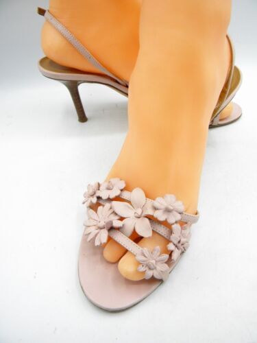 Valentino Garavani Pink Leather Sandal Heels Floral Size EU 36 US 6