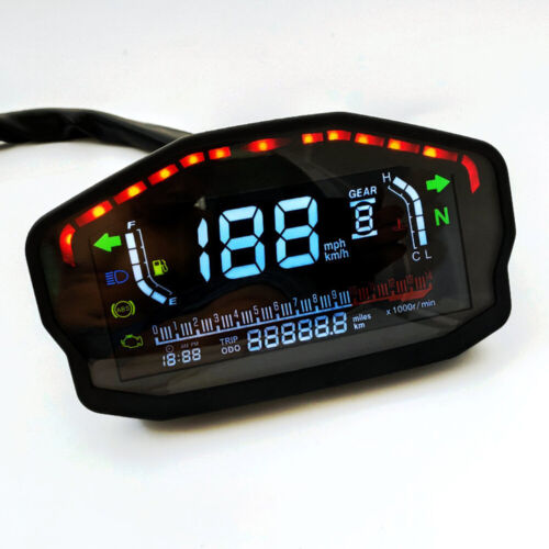 Universal Digital Moto Dash Panel LCD Dashboard Speedometer Odometer Tachometer - Picture 4 of 13