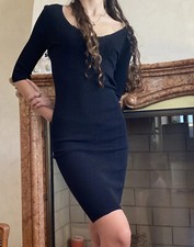 D&G Dolce&Gabbana NWOT Knit bodycon black Dress IT 42 US 4/6 D38 (S/M)