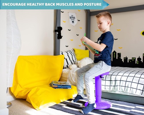 Ergonomic Wobble Chair – Purple, Adjustable for Active Teens, No Assembly Needed - Picture 6 of 8