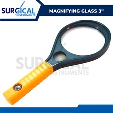 Magnifying Glass 3"- Compass Handle, Optical Magnifier Stainless German Grade