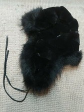 Chapka Fourrure noire Renard Neuve