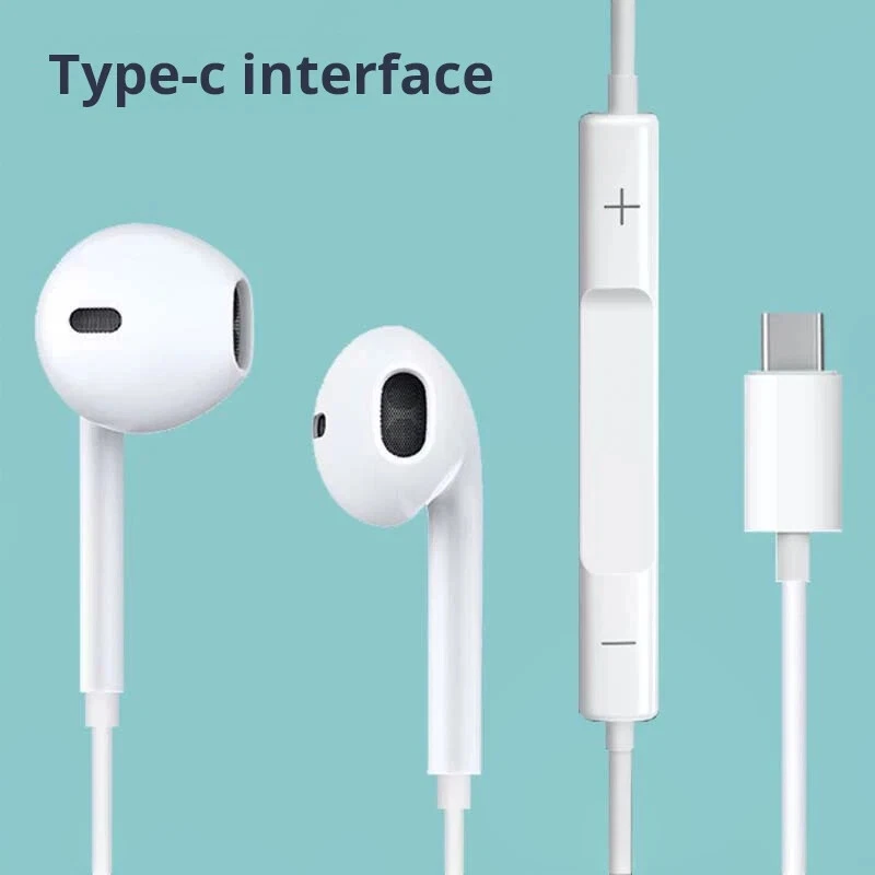 For iPhone 16 15 Pro Max iPad Pro Wired USB Type-C Stereo Earbuds Headphones - Image 3 of 4