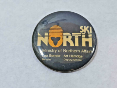 #ad Ski North Ministry of Northern Affairs Mines Ontario Canada Button Pin $7.50