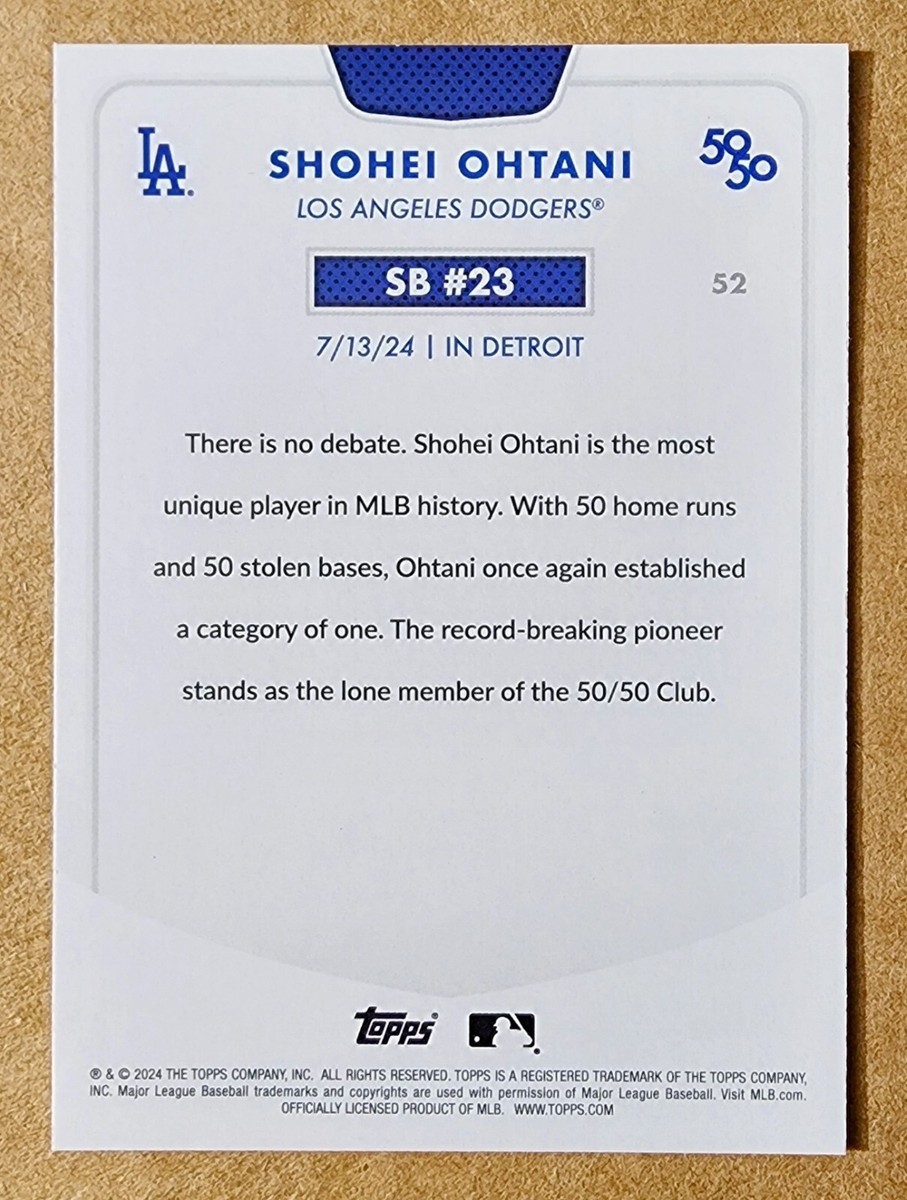 2024 Topps Shohei Ohtani 50/50 Stolen Base #23 SB #52 MVP