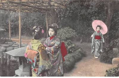 China - SAN36406 - Tientsin Stamp - As Is - Japanese Card - Geishas