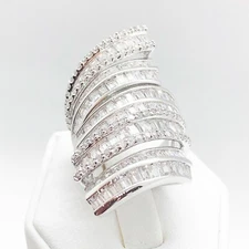 R3489 Women Fashion Jewelry White Yellow Gold Plated Wedding Cocktail CZ Ring