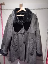 Gabrielle Vincenza Suede Faux Fur Jacket Size 16/18 Eu 46/48 Express Shipping