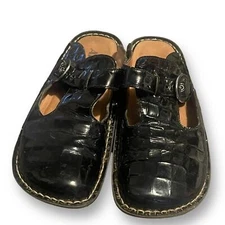 Alegria ALG-801 Black Patent Leather Mule Clogs Women's Size 39/US 8 Nursing