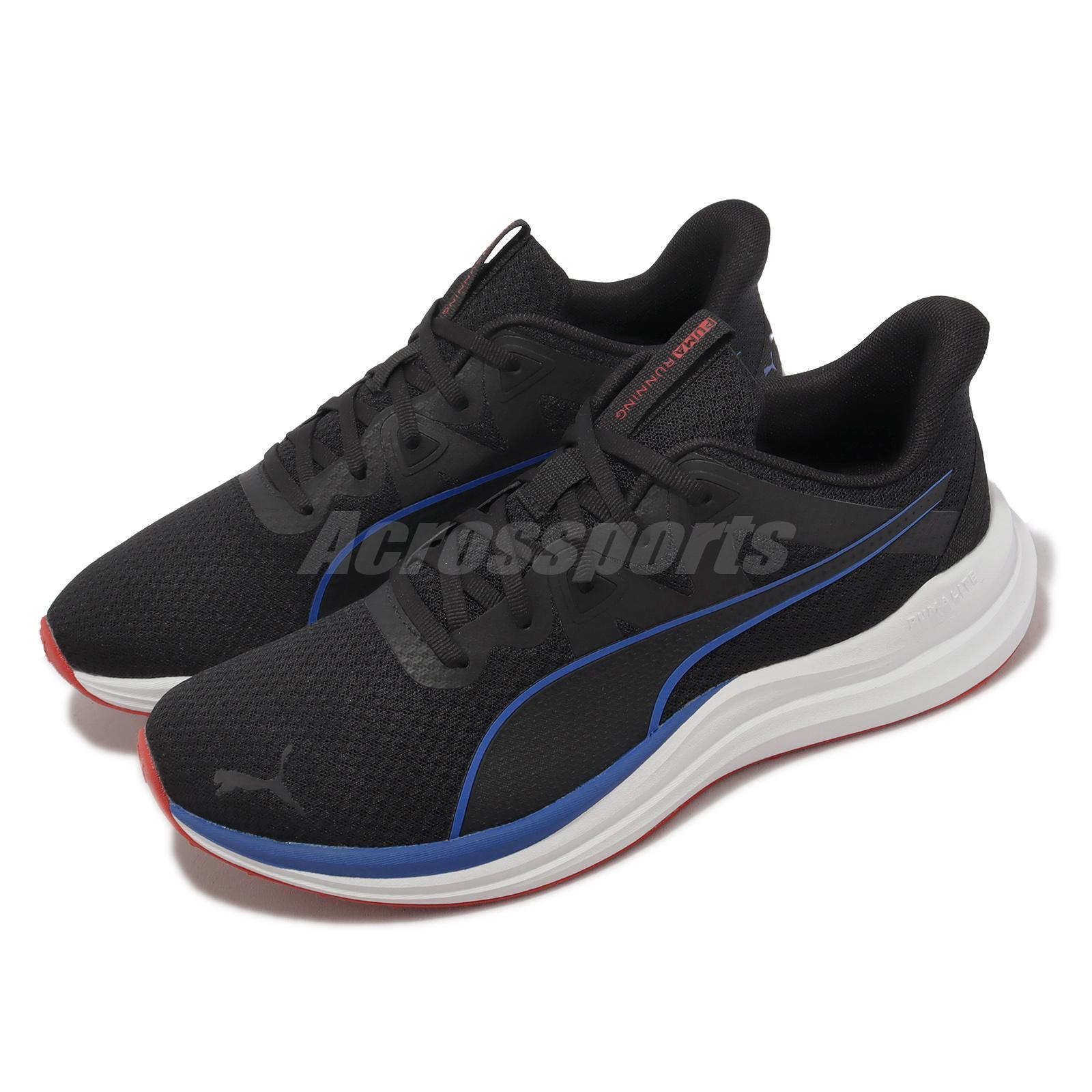 Puma Reflect Lite Black Ultra Blue Men Road Running Jogging Shoes 