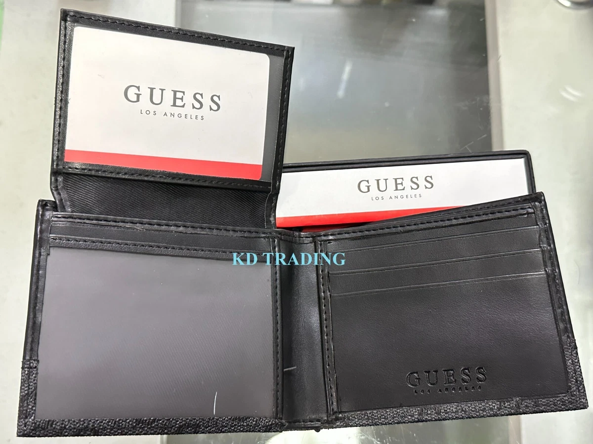 GUESS BLACK LEATHER WALLET FOR MEN | 31GU13X030