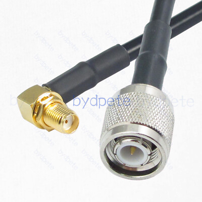 SMA Female 90 degree Right Angle jack bulkhead to TNC male Plug RG58 Cable Coax