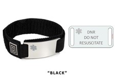 DO NOT RESUSCITATE Medical Alert ID Bracelet with Clear emblem.