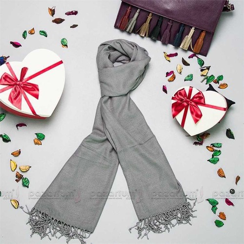 SALE Neu Damen Grau Silber uni Schal Halstuch Tuch Überwurf Kopftuch Damenschal - Bild 2 von 2