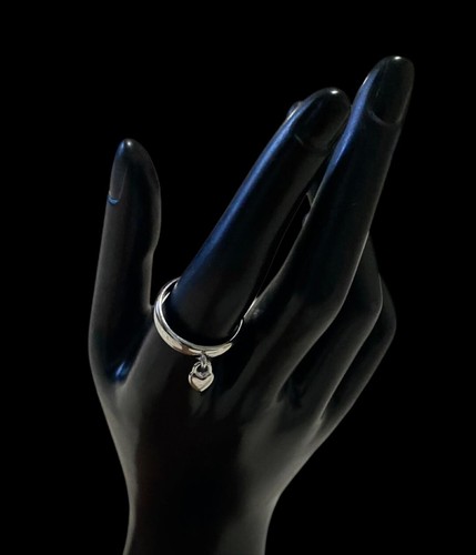 Heart Charms Sterling Silver Band Ring | Size 6-11 | Women's Accessories - Picture 3 of 6