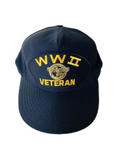 WW2 World War Veteran Official Military Hat Cap VINTAGE Eagle Crest Made In USA