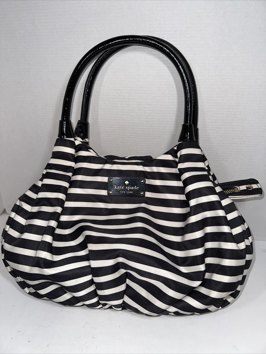 Kate spade black and white striped bag hotsell
