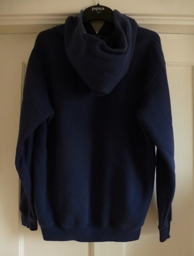 12-13 Years Navy Blue ESC Fruit of the Loom Hooded Jumper with Kangaroo Pocket - Picture 10 of 11