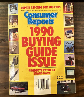 Vintage Consumer Reports 1990 Buying Guide Issue 288 Car Repair Records