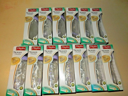 NEW 10 Vintage PLAYTEX Premium Nurser 8-10oz Bottles With Drop Ins Liners Purple