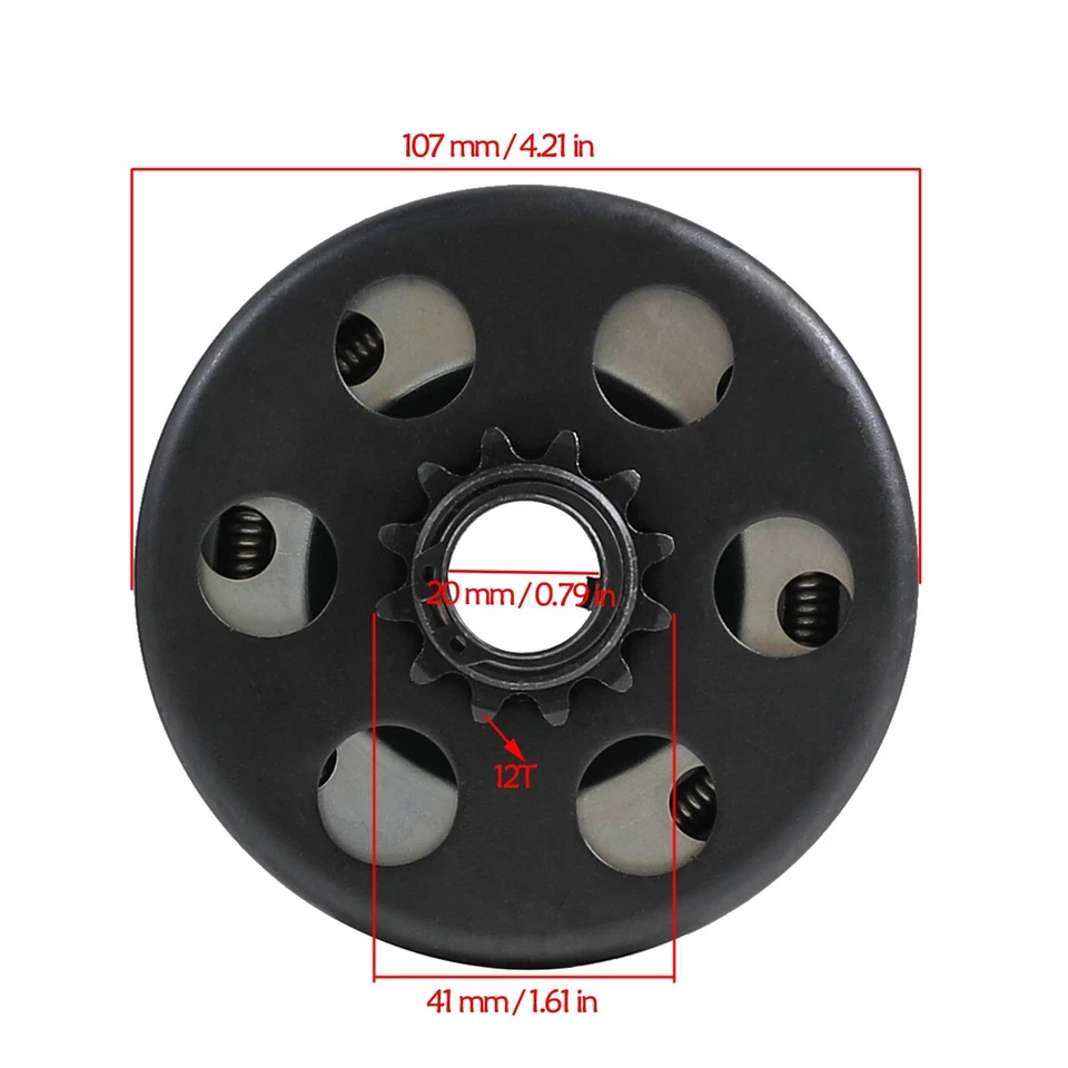 20mm Bore 12T Centrifugal Clutch + #35 Chain Sprocket For Go Kart ATV Scooter - Image 2 of 4