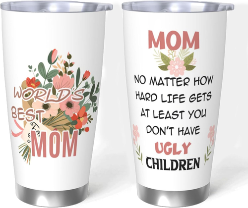 Mom Tumbler, Mom Birthday Gifts from Daughter Son, 20Oz Insulated Stainless Stee