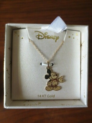 Kinder Disney Mickey Mouse 15'' Halskette in 14 Karat Gold