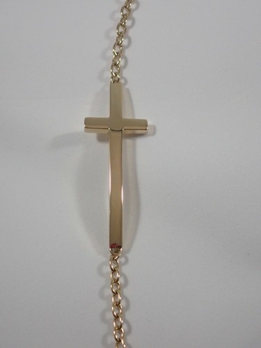 NWT FOLLI FOLLIE GOLD-TONE KARMA 35" NECKLACE w/ DOUBLE CHRISTIAN CROSS - Picture 8 of 10