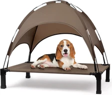 Elevated Dog Bed with Canopy Outdoor Dog Bed Cot Removable Shade Tent Portable