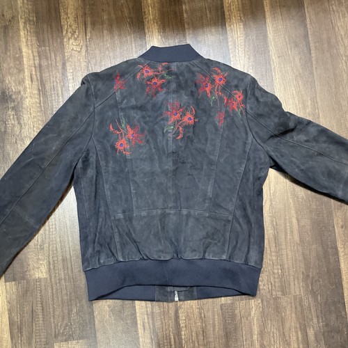 Andrew Marc Women's Leather Jacket Size M Medium AM82 Floral Design New W/ Tags - Picture 8 of 9