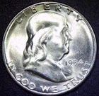1954-S BU Uncirculated Franklin Silver Half Dollar HD13