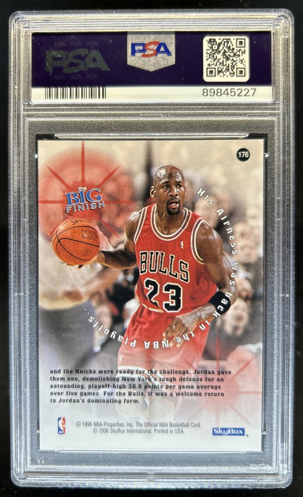1996-97 Hoops Michael Jordan #176 Bulls PSA 10 GEM MINT view 2