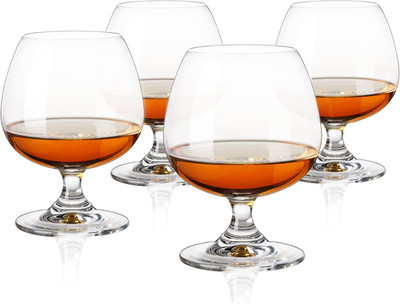 True Brandy Bourbon Whiskey Cognac Scotch Drinking Glasses, Superb Lead-Free Cry